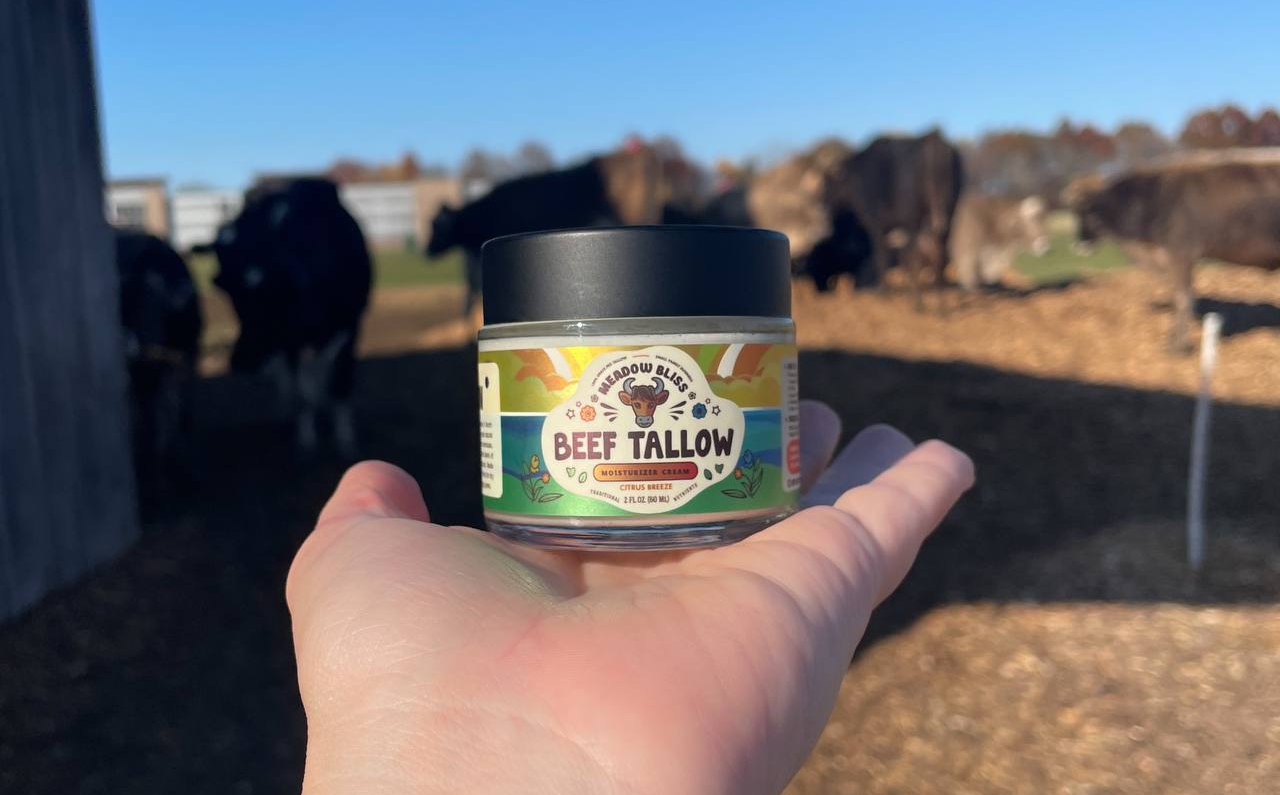 Grass-fed cows pastoral scene